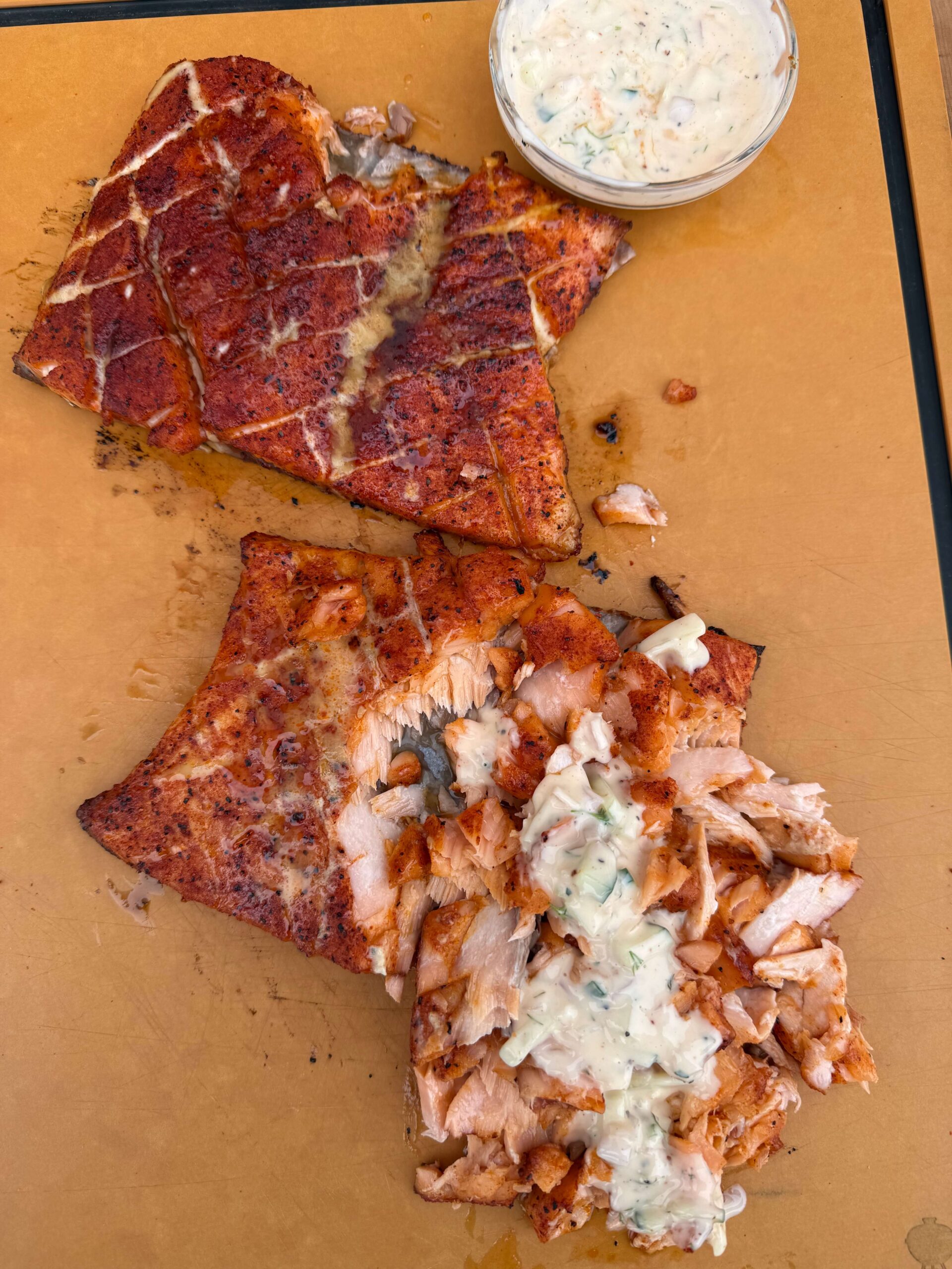 maple honey salmon with sauce