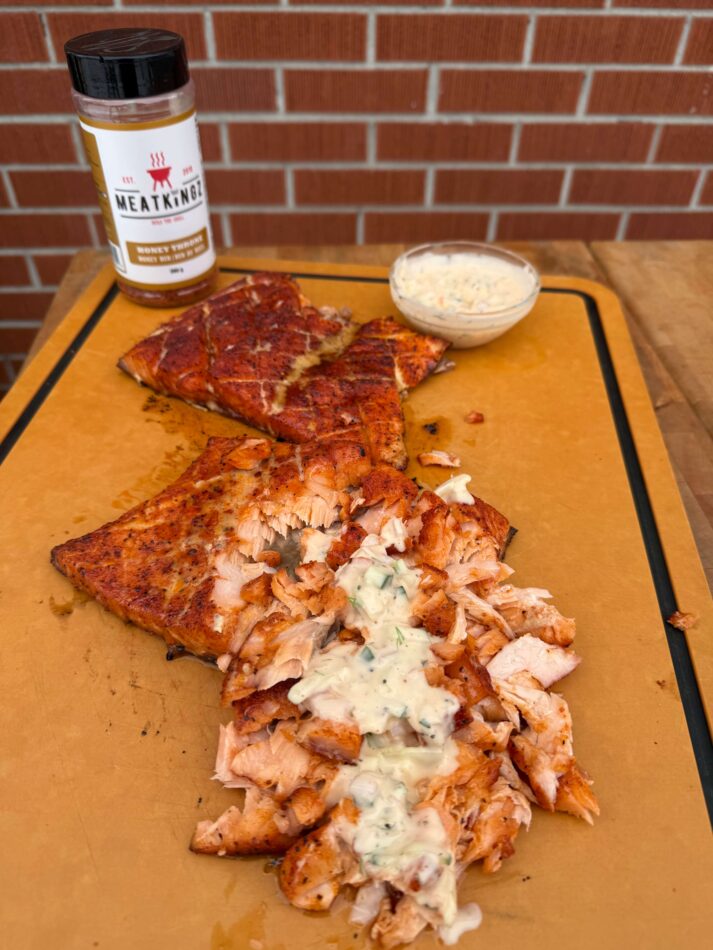 Honey salmon with honey throne bottle 
